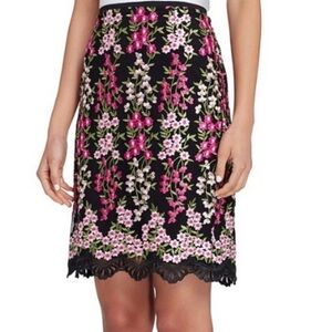 Elie Tahari Embroidered Black Skirt NEW